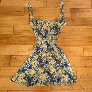 Forever Collection 100% Silk Floral Dress Size S